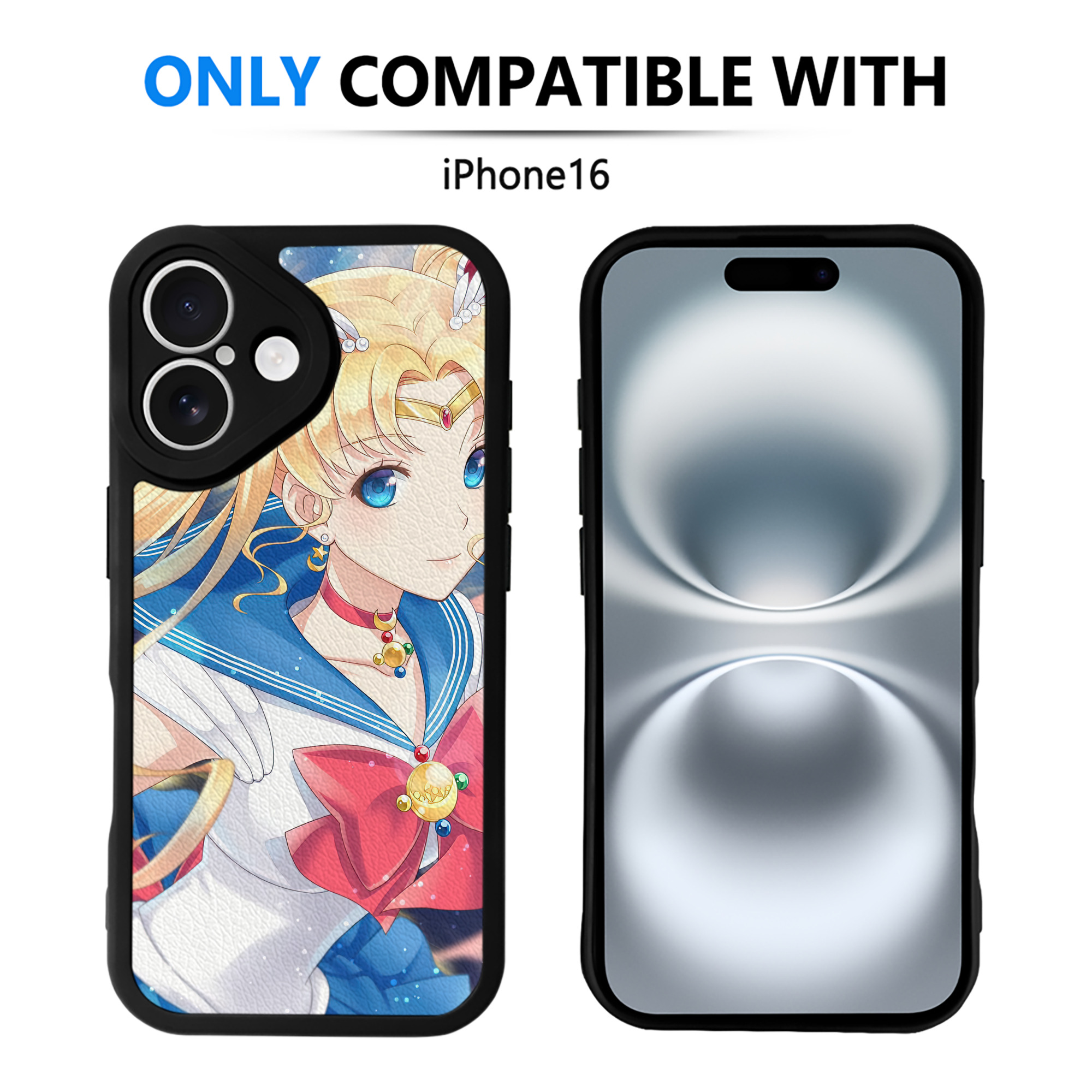 （画像用） 美少女戦士セーラームーン Sailor Moon 【iPhone 16シリーズ対応】シリコンスマホケース（レザー調） 材質：シリコン